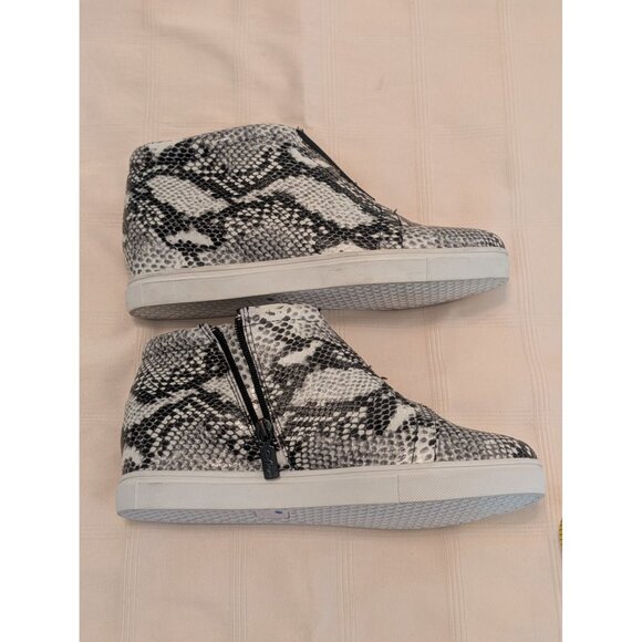 Womens Aqua College Waterproof Sneakers Snake Print High-Top Side Zipper Sz 8.5 - Picture 11 of 13